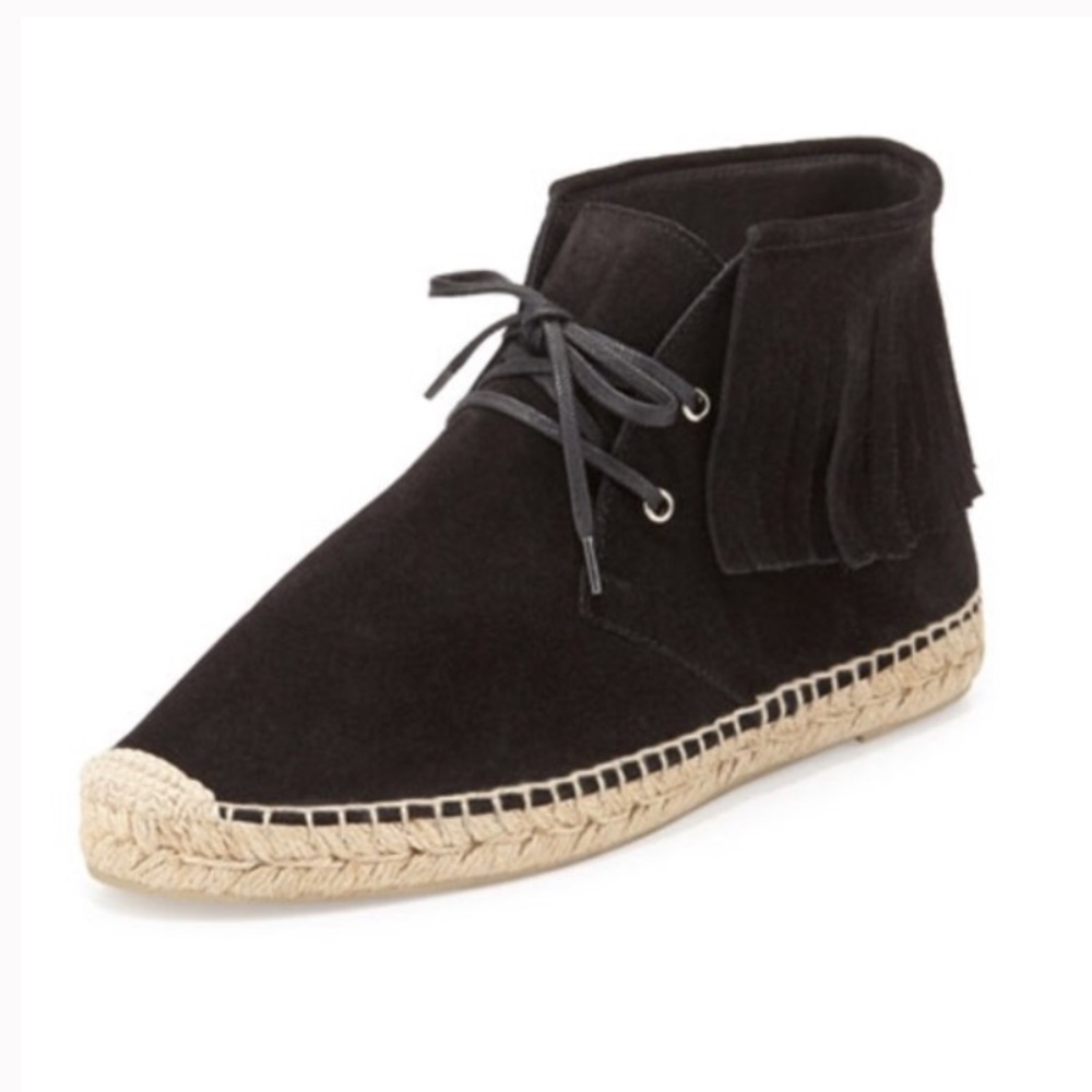 Saint Laurent Lace-Up Suede Espadrille